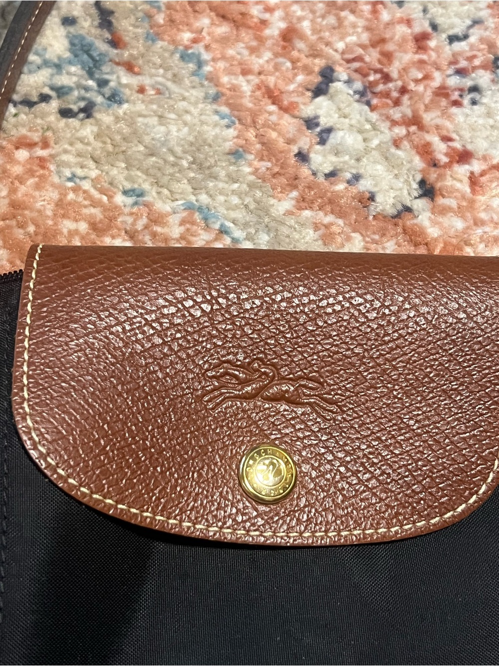 Longchamp Classic Black Tote with Brown Trim - Women Bags - Picture 2 of 9
